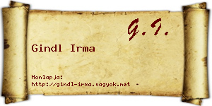 Gindl Irma névjegykártya