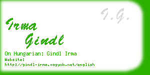 irma gindl business card